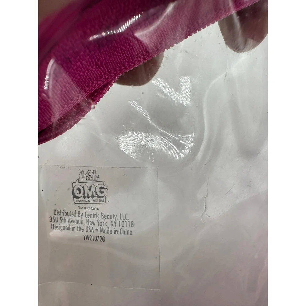 L.O.L. Surprise! OMG Doll Pink Clear Zippered‎ Round Cosmetic Travel Bag